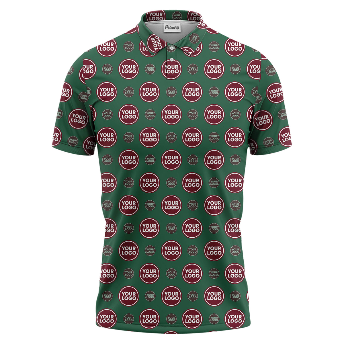 custom color logo polo shirt | bold geometric branding design