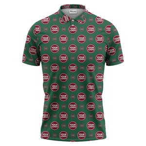 custom color logo polo shirt | bold geometric branding design