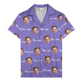 custom face portrait & personalized text repeat hawaiian shirt