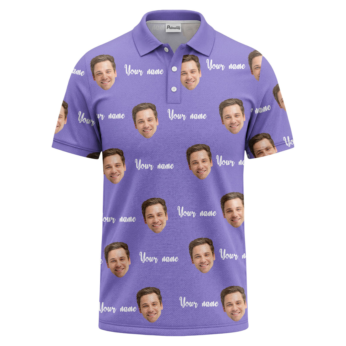 custom face portrait repeat polo shirt