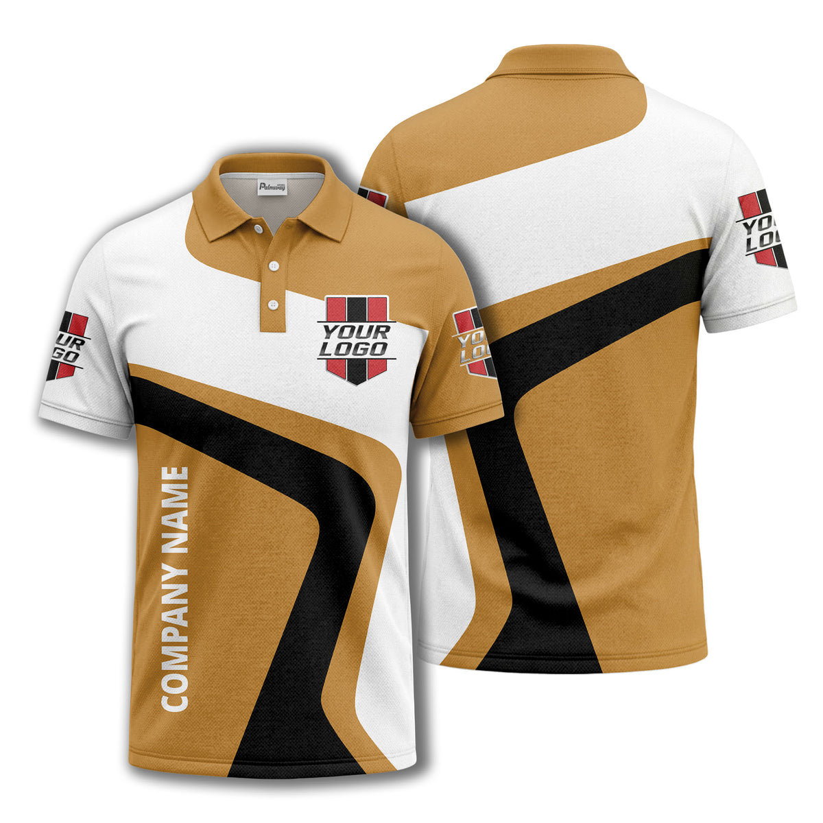 custom logo diagonal stripe corporate polo shirt for business uniforms