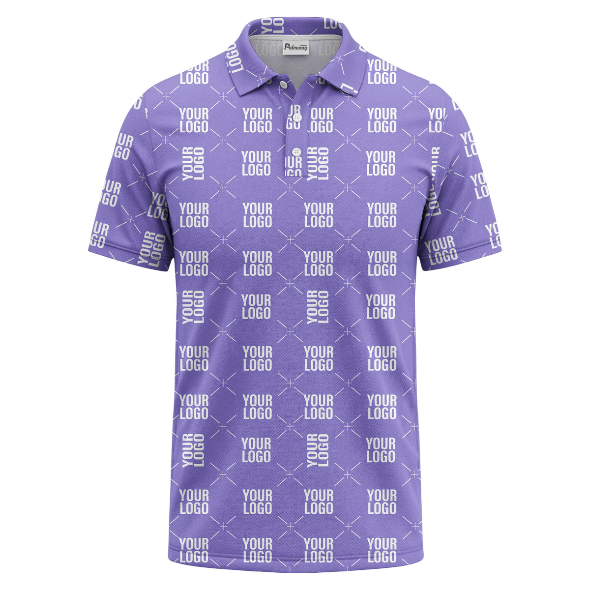 custom logo repeat diamond grid black white polo shirt