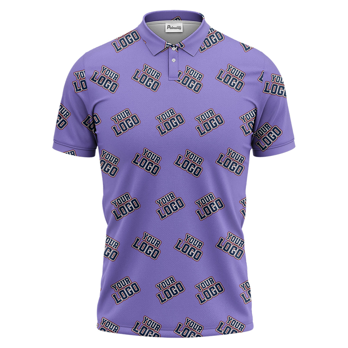 repeating custom logo illustration polo shirt for personalized hawaiian style