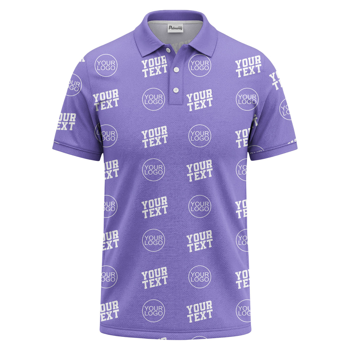 custom logo & text repeat pattern personalized polo shirt