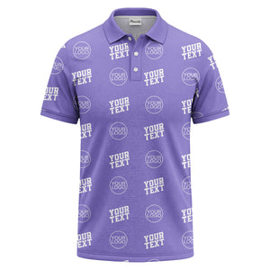 custom logo & text repeat pattern personalized polo shirt
