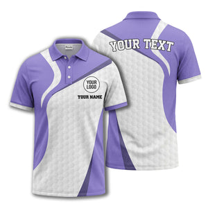 custom name & logo geometric diagonal stripes hexagonal texture polo shirt