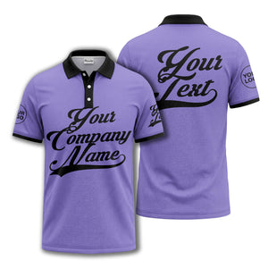 custom script logo corporate casual polo shirt for men