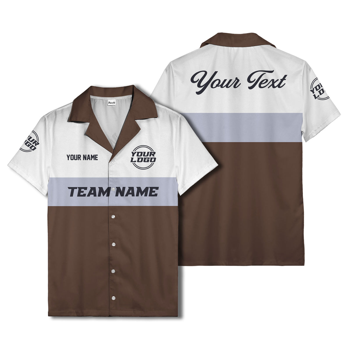 custom team logo & name bowling hawaiian shirt
