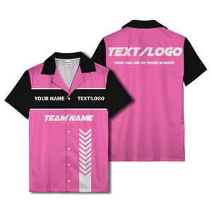 customizable chevron stripes white text graphic hawaiian shirt