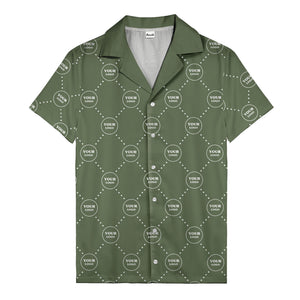 customizable logo circles and dotted lines monochrome hawaiian shirt
