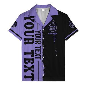 customizable text logo circle personalized hawaiian shirt