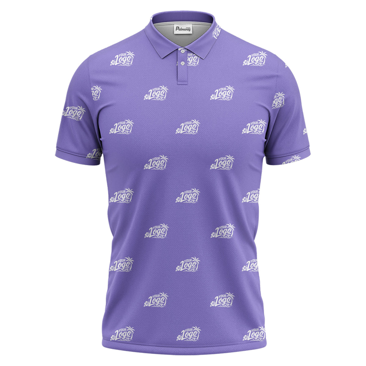 your logo repeat pattern black customizable professional polo shirt