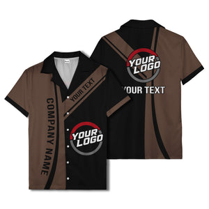 diagonal stripe custom logo company name hawaiian shirt for teams