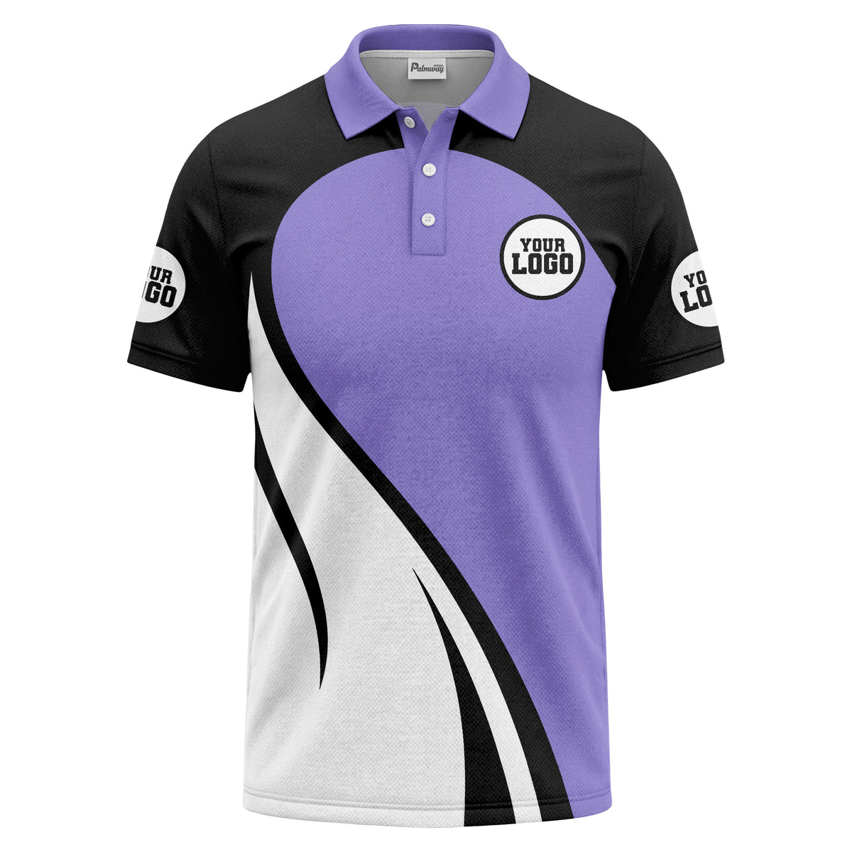 diagonal stripe custom logo modern graphic polo shirt