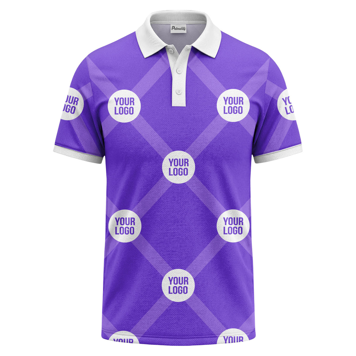 diagonal stripes & repeating custom logo polo shirt for men