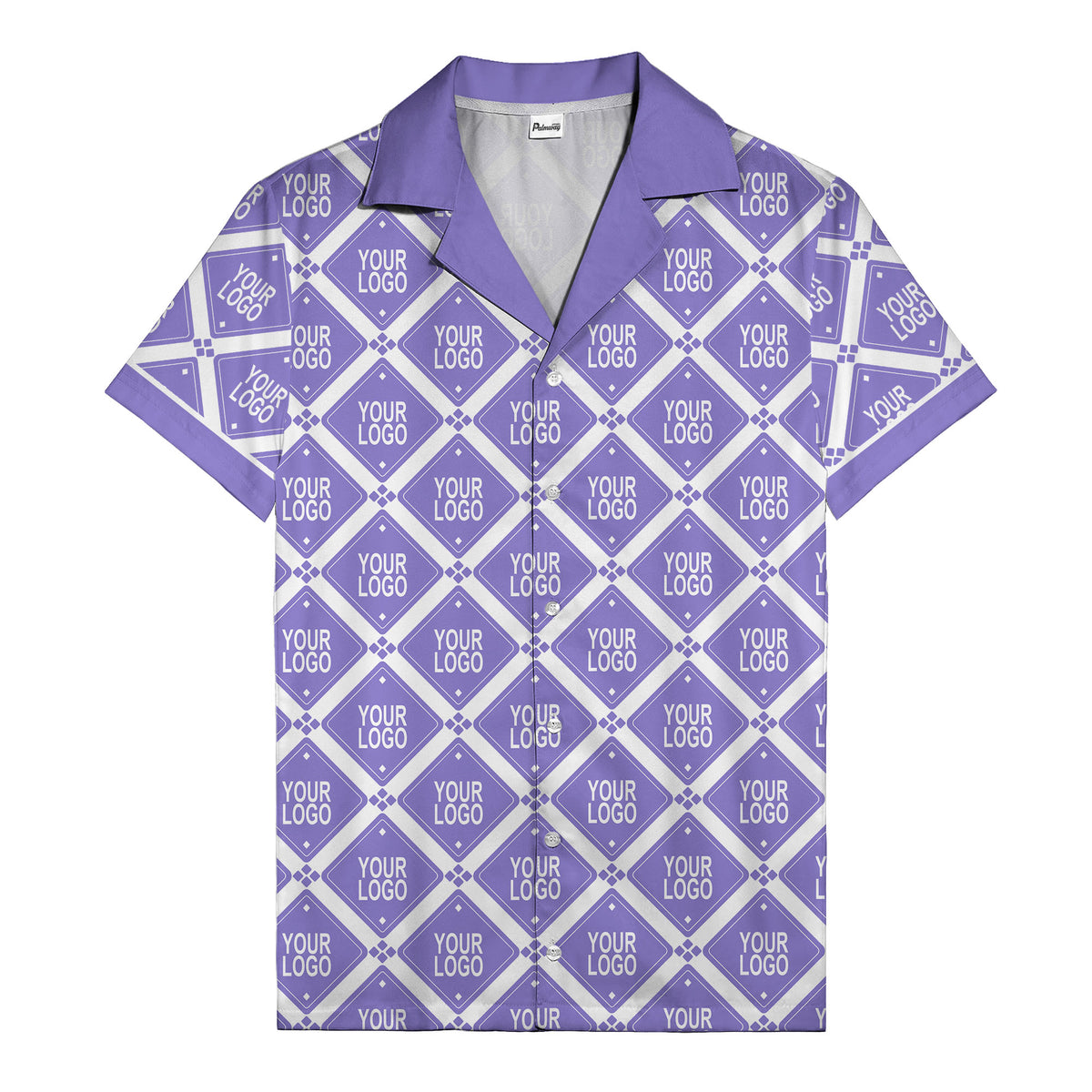 diamond repeat logo geometric hawaiian shirt for men