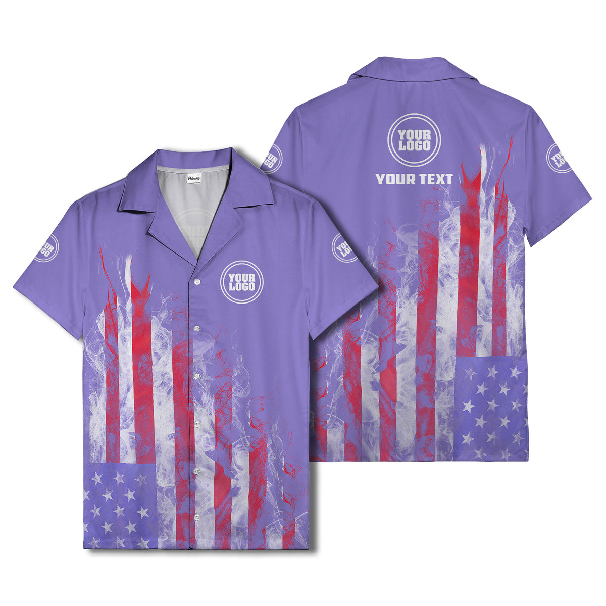 fiery bald eagle & stars stripes hawaiian shirt for men