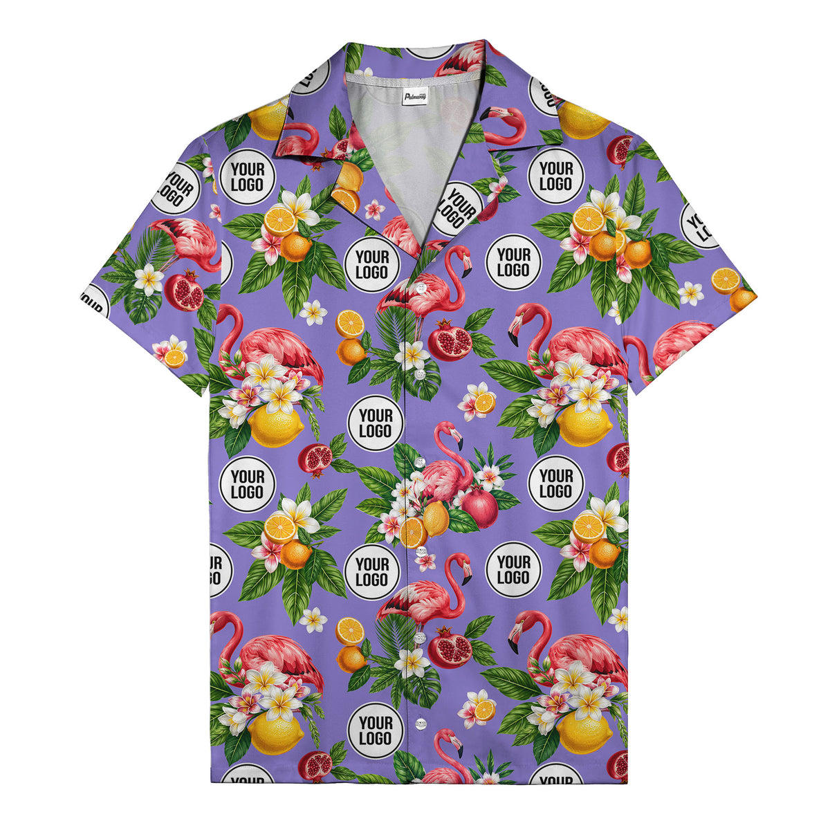 flamingo & pomegranate paradise hawaiian shirt for men