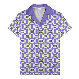 geometric grid logo repeat pattern modern graphic hawaiian shirt