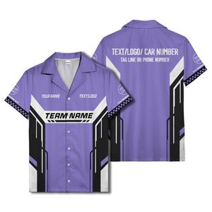 geometric stripes & custom text aloha hawaiian shirt for men