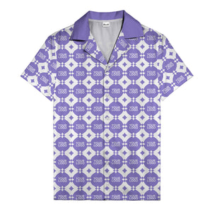gold mon diamond lattice monogram hawaiian shirt for men