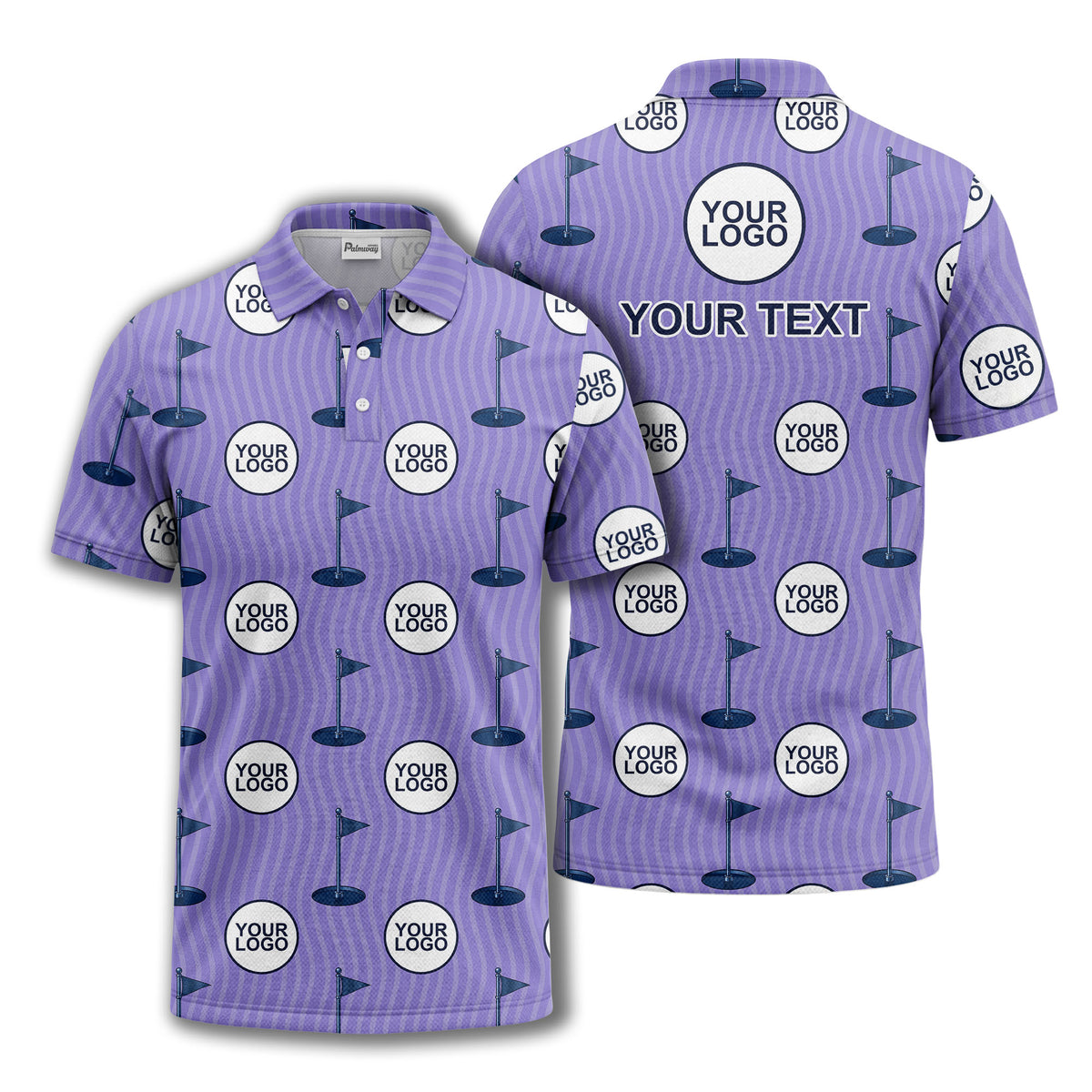 golf flag logo repeat pattern country club golf polo shirt