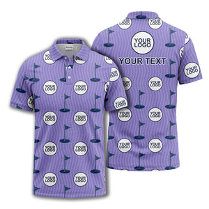 golf flag logo repeat pattern country club golf polo shirt