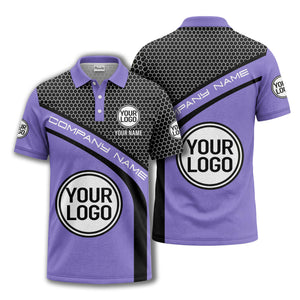 hexagonal grid monogram logo corporate polo shirt for men