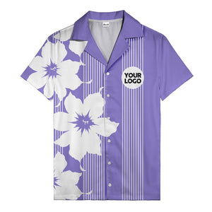 maple leaf & flag stripes patriotic custom multi color hawaiian shirt