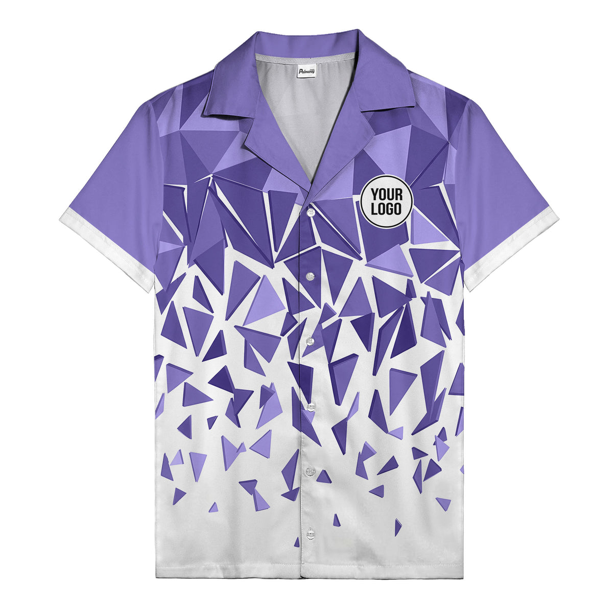 modern abstract triangular geometric hawaiian shirt for men