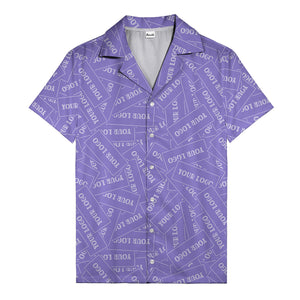 monochrome your logo repeat text graphic hawaiian shirt for men