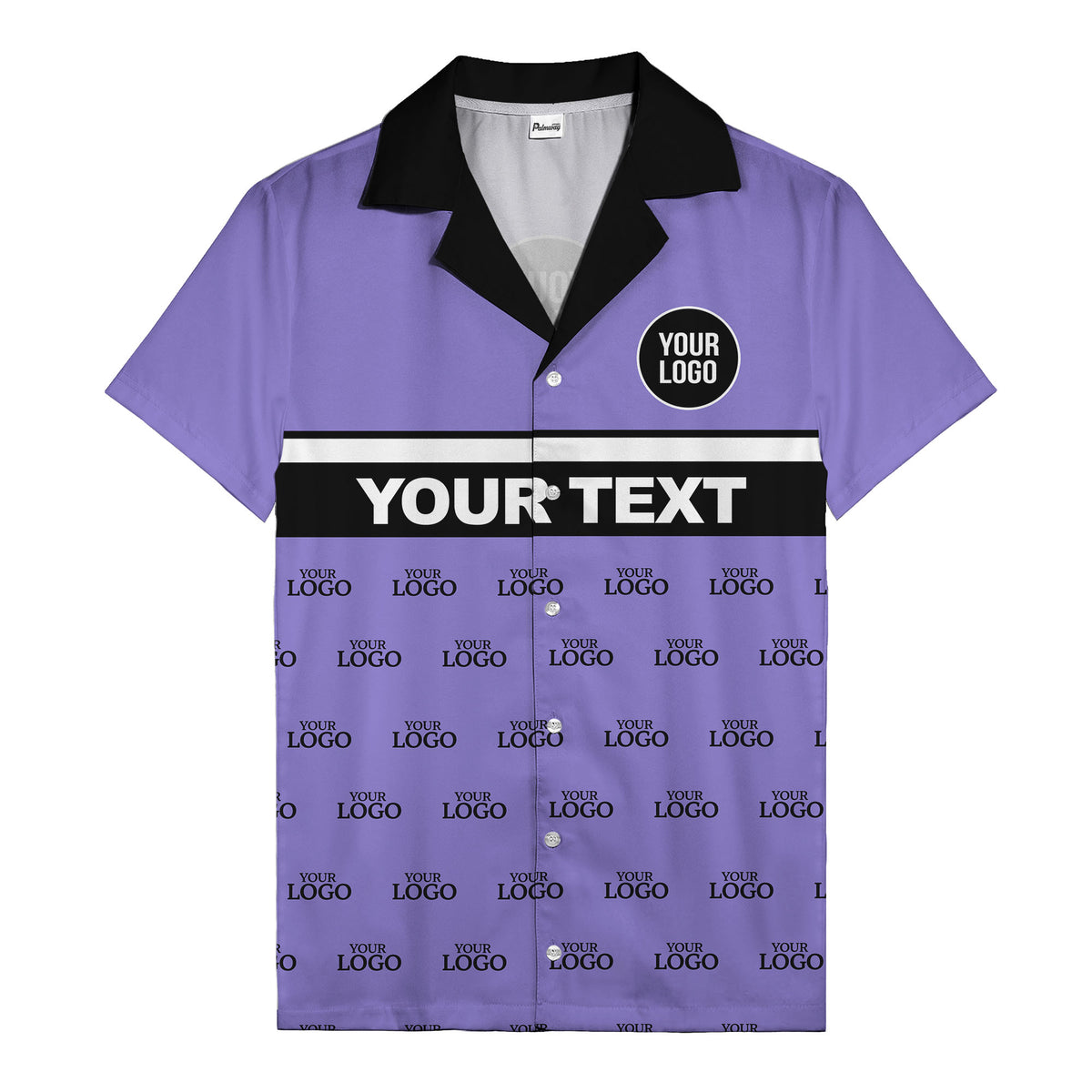 personalized logo & text striped hawaiian shirt for teams
