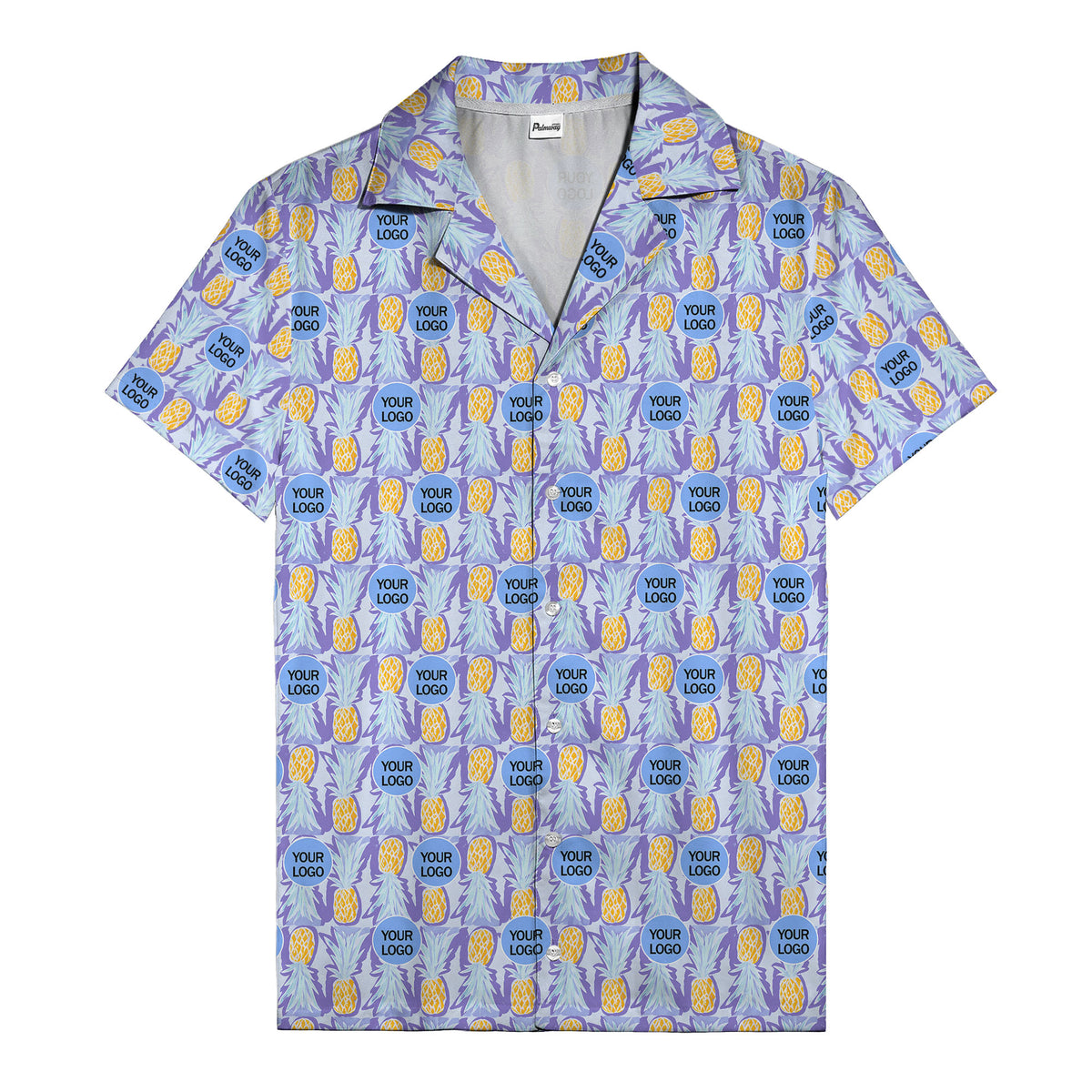 pineapple repeat & custom logo aloha hawaiian shirt