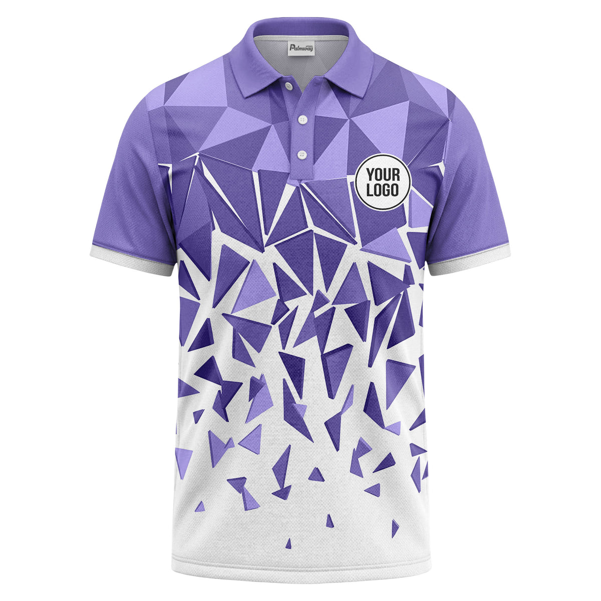 sharp monochrome geometric triangles polo shirt