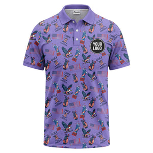 statue of liberty eagles golf clubs polo shirt