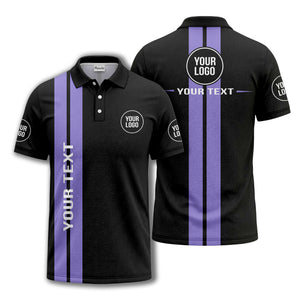 vertical stripe logo custom text polo shirt for modern professionals
