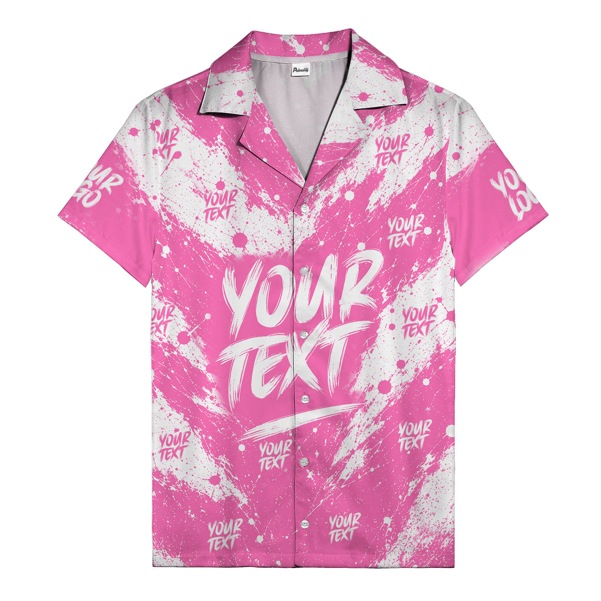 abstract splatter paint custom text hawaiian shirt with your text