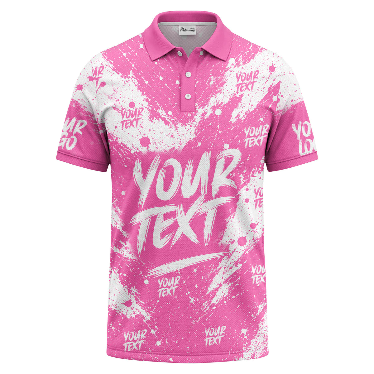 abstract splatter paint with customizable text artistic polo shirt