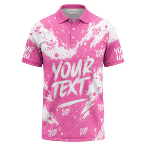 abstract splatter paint with customizable text artistic polo shirt