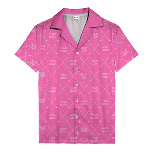 crossed golf clubs logo repeat pattern hawaiian shirt for men