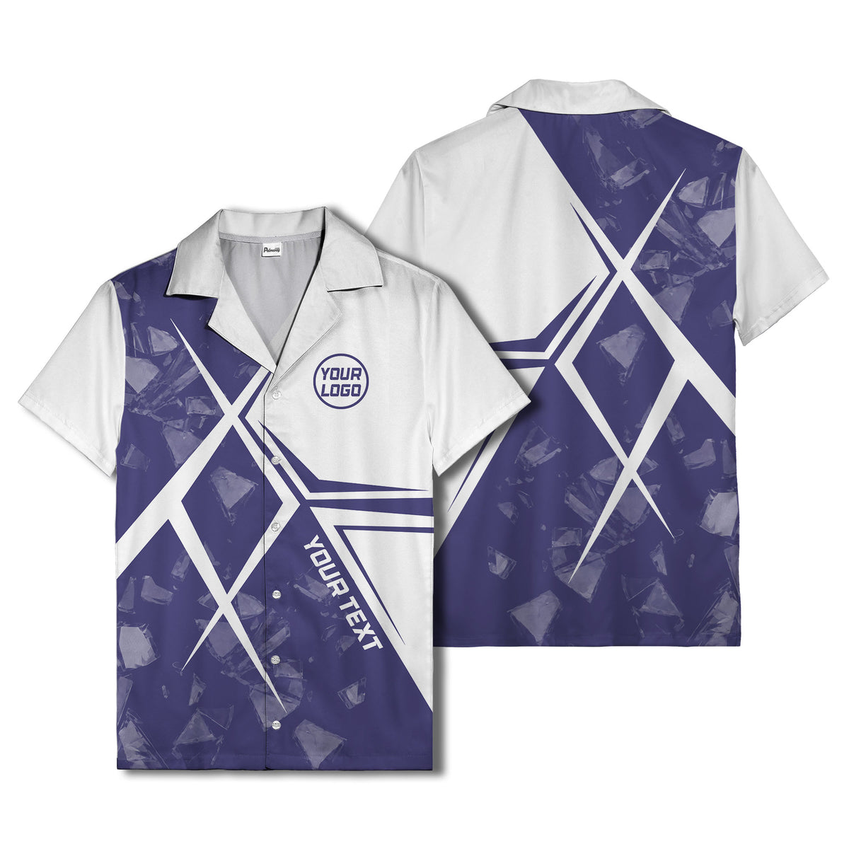 crystal shards & angular lines modern art hawaiian shirt