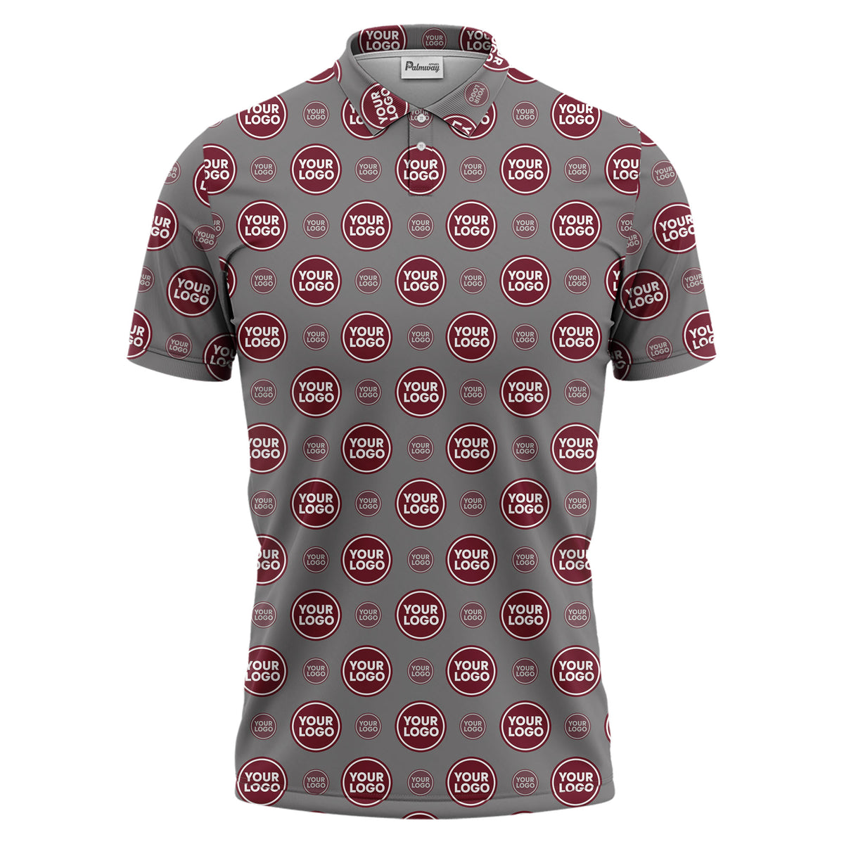 custom color logo polo shirt | bold geometric branding design