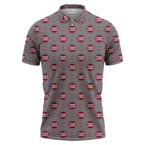 custom color logo polo shirt | bold geometric branding design