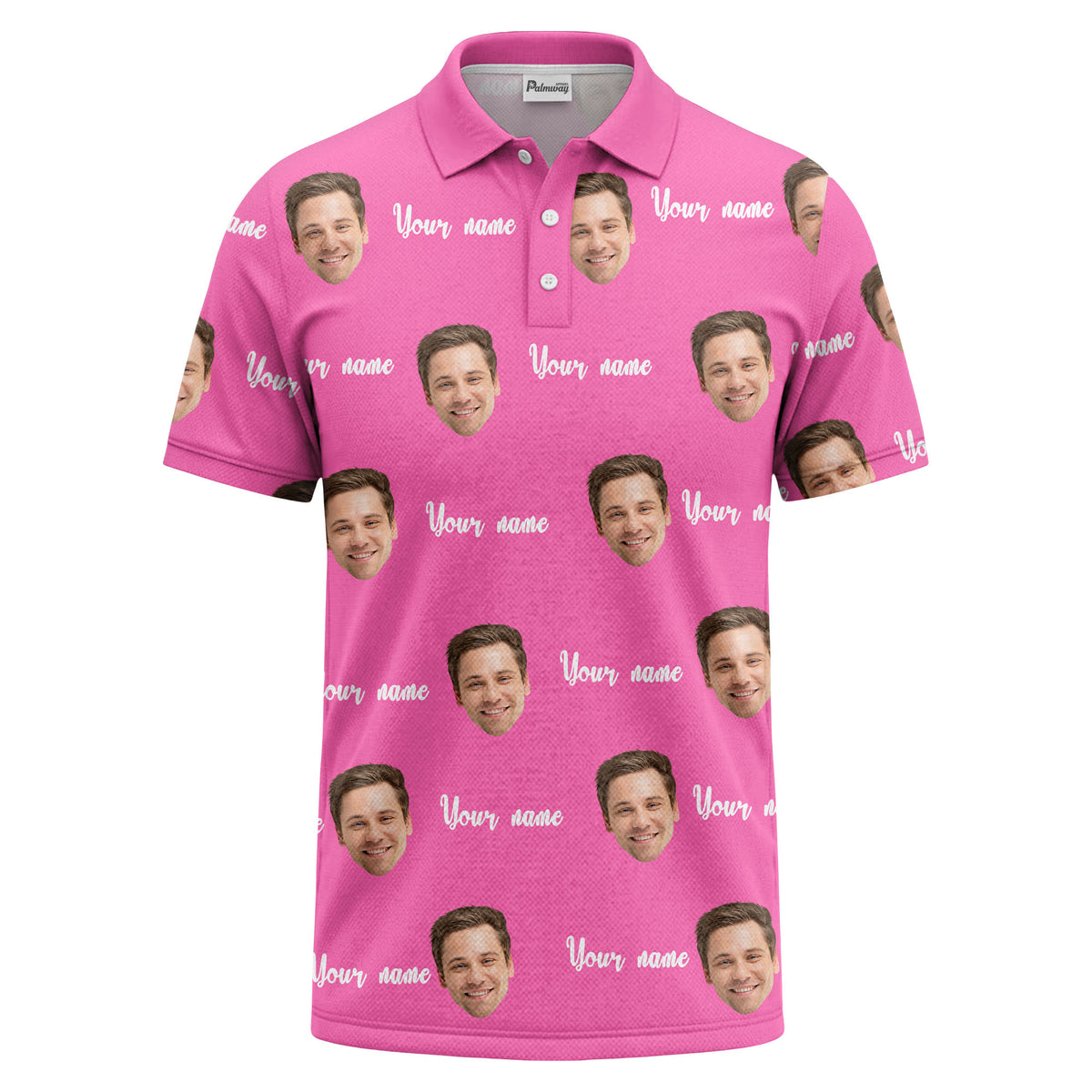 custom face portrait repeat polo shirt