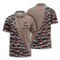 custom logo circles & hexagons grid polo shirt for men