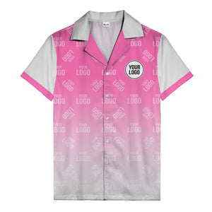 custom logo gradient fade black to white hawaiian shirt
