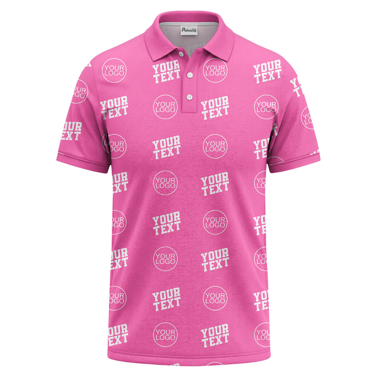 custom logo & text repeat pattern personalized polo shirt