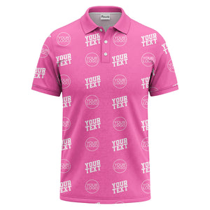 custom logo & text repeat pattern personalized polo shirt