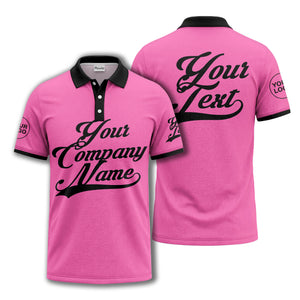 custom script logo corporate casual polo shirt for men