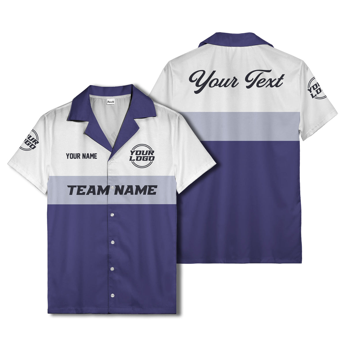 custom team logo & name bowling hawaiian shirt